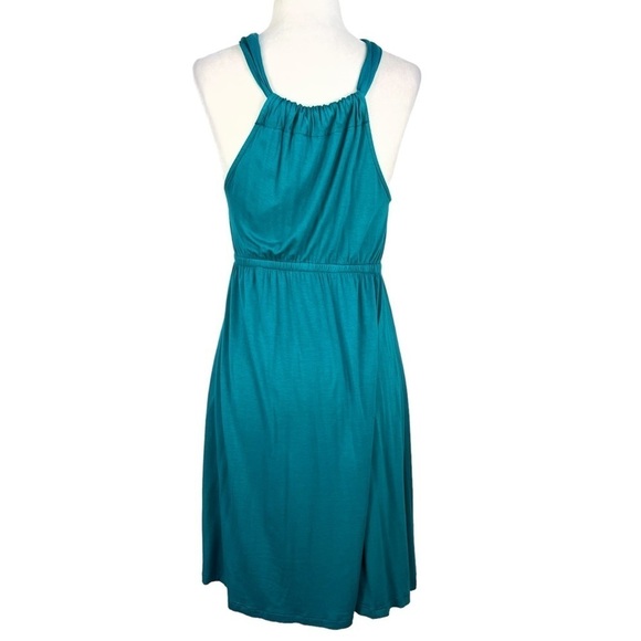 Miuse RUFFLE FRONT HALTER EMPIRE WAIST KNEE LENGTH DRESS - Picture 5 of 11